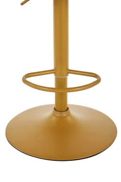 Barhocker POLLY, Metall/Textil, 52 x 53 x 96-117 cm Gelb