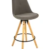 QUARTIER Barhocker TURA Gummiholz massiv Eichefarben/grau