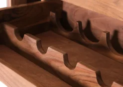 Barschrank PURO 67 x 150 x 42 cm Akazie Massivholz/anthrazit