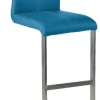 Barstuhl AMATI 2er Set Lederlook cyanblau