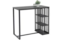 QUARTIER Bartisch CLARENCE dunkelgrau/Eicheoptik