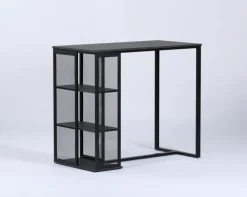 QUARTIER Bartisch CLARENCE dunkelgrau/Eicheoptik