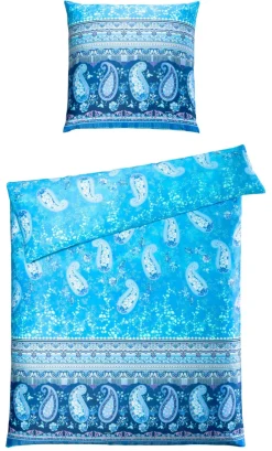 bassetti Mako-Satin-Bettwäsche ANACAPRI V3 135 x 200 cm blau