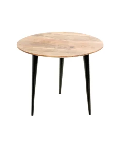 Beistelltisch ø 50 cm Akazie massiv/schwarz