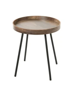 Beistelltisch Ø 40 cm dunkelbraun/schwarz