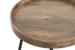 Beistelltisch Ø 40 cm dunkelbraun/schwarz