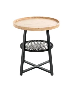 Beistelltisch ø 50 cm Eiche-Dekor braun/schwarz