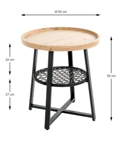 Beistelltisch ø 50 cm Eiche-Dekor braun/schwarz