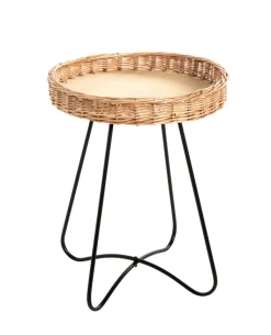 Beistelltisch Ø 41 cm natur/schwarz