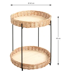 Beistelltisch ø 42 cm natur/schwarz