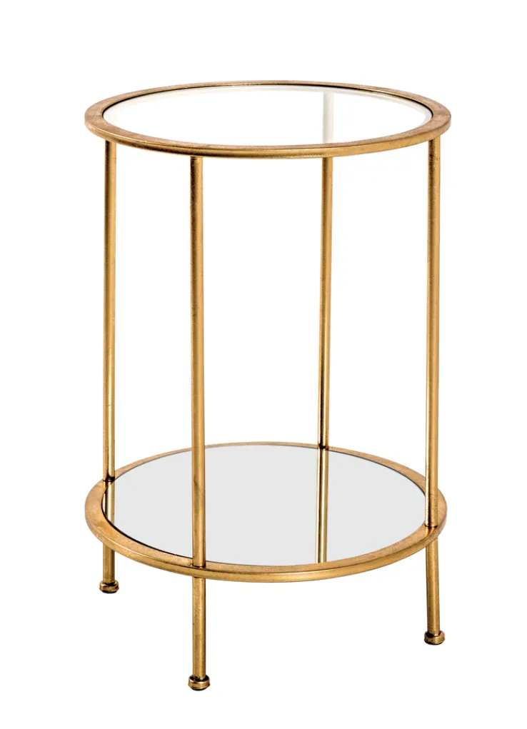 Beistelltisch 38 x 55 cm goldfarbig rund