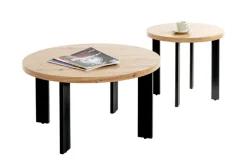 Beistelltisch 50 x 46 cm braun/schwarz