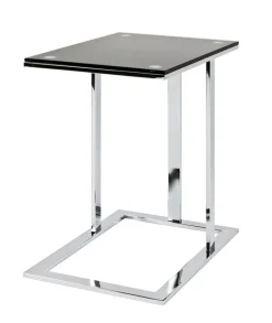 Beistelltisch 54 x 37 cm chromfarbig/schwarz