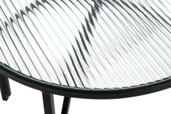 Beistelltisch 50 x 50 cm Dekorglas/schwarz