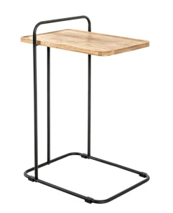 Beistelltisch 35 x 49 cm Eiche massiv/schwarz