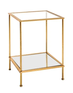 Beistelltisch 39 x 39 cm Glas/goldfarbig