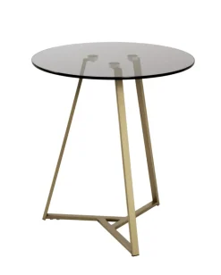 Beistelltisch 45 x 50 cm goldfarbig/grau rund