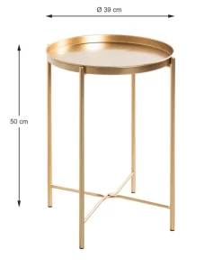 Beistelltisch 39 x 39 cm goldfarbig