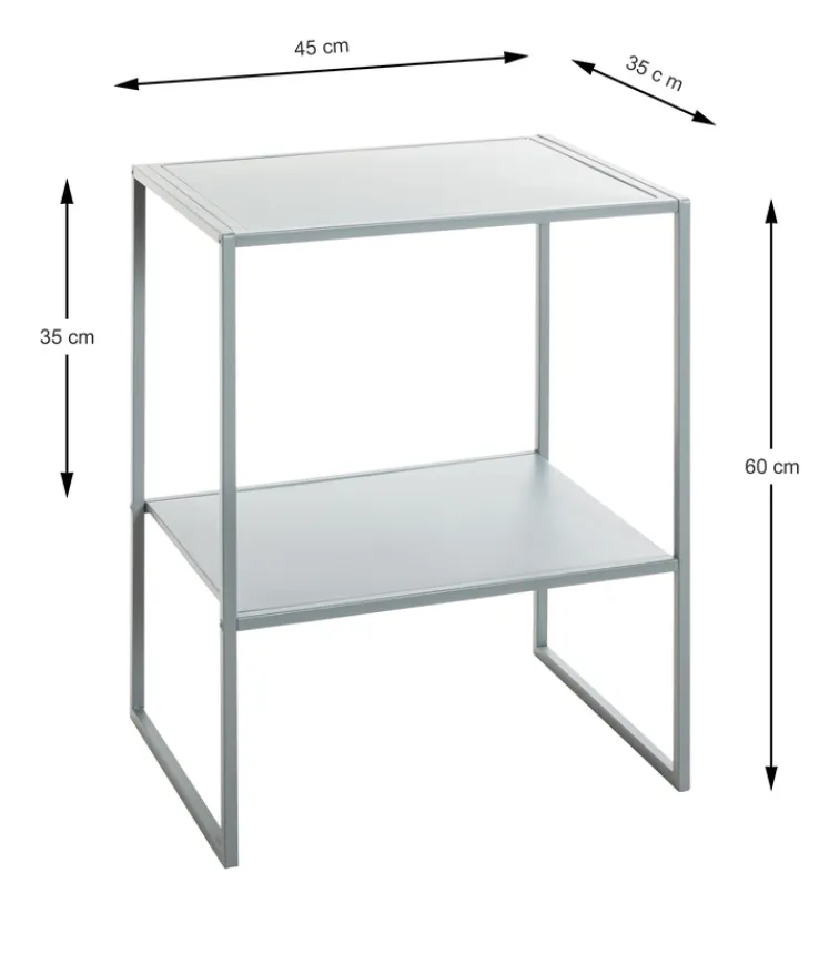 Beistelltisch 45 x 35 cm grau