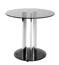 Beistelltisch 59 x 57 cm grau/chromfarbig