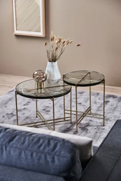 Beistelltisch 38 x 50 cm rund Casted Glass Clear