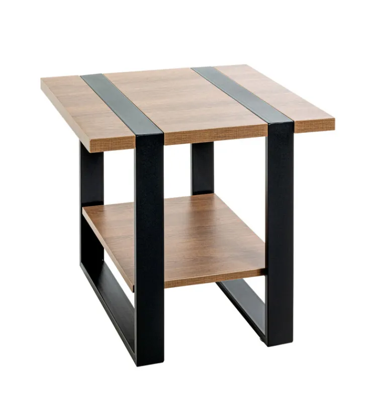 Beistelltisch 45 x 45 cm Schwarz/ Eiche dunkel