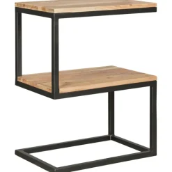 Beistelltisch 30 x 45 cm schwarz/ Akazie