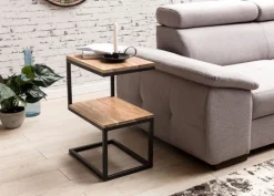 Beistelltisch 30 x 45 cm schwarz/ Akazie