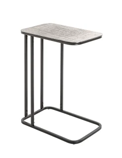 Beistelltisch 46 x 62 cm silberfarbig/schwarz