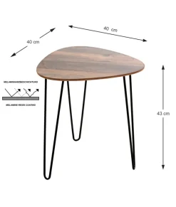 Beistelltisch 40 x 43 x 40 cm Eiche-Dekor/schwarz