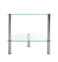 Beistelltisch 45 x 22 x 47 cm Glas Chrom