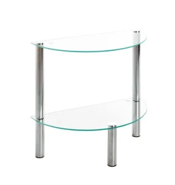 Beistelltisch 45 x 22 x 47 cm Glas Chrom