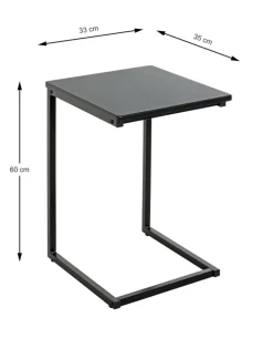 Beistelltisch 33 x 60 x 35 cm schwarz