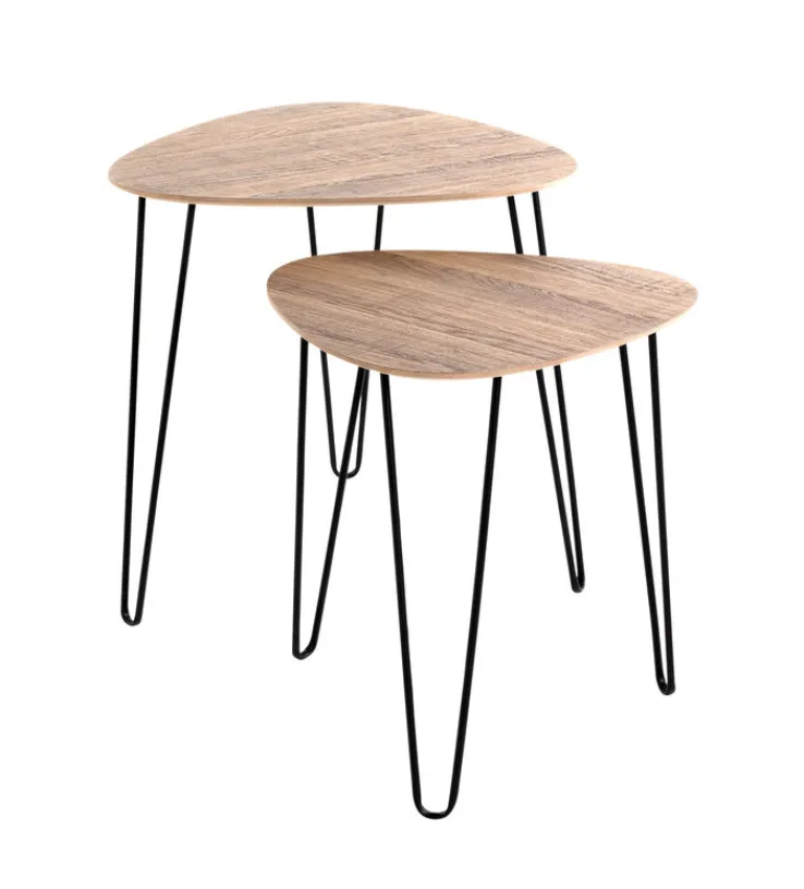 Beistelltisch BOLOGNA2 40 cm schwarz/ Eiche