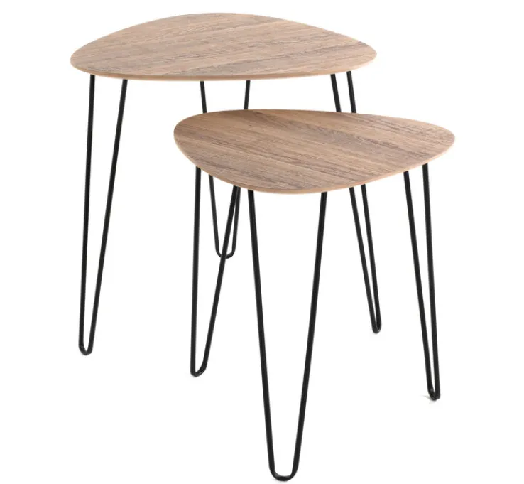 Beistelltisch BOLOGNA2 40 cm schwarz/ Eiche