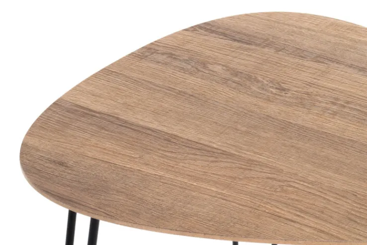 Beistelltisch BOLOGNA2 40 cm schwarz/ Eiche