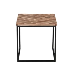 QUARTIER Beistelltisch 2er Set LUANDA Massivholz Akazie natur/schwarz