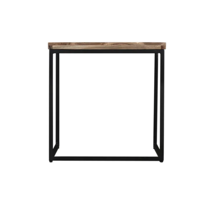 QUARTIER Beistelltisch 2er Set LUANDA Massivholz Akazie natur/schwarz