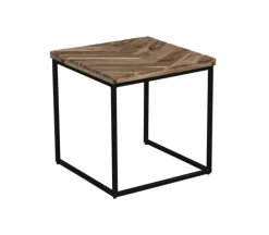 QUARTIER Beistelltisch 2er Set LUANDA Massivholz Akazie natur/schwarz