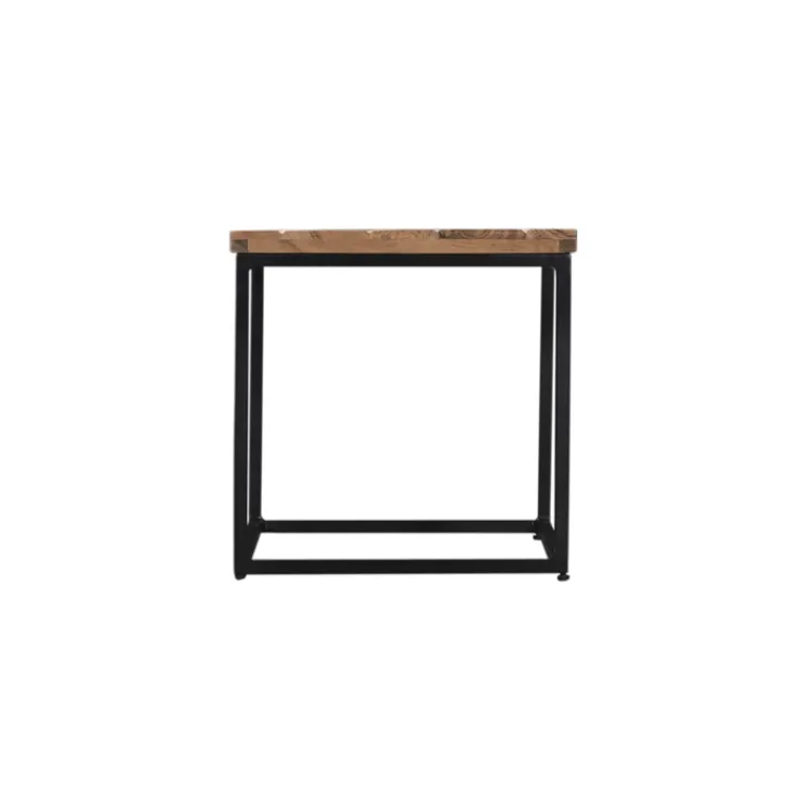 QUARTIER Beistelltisch 2er Set LUANDA Massivholz Akazie natur/schwarz