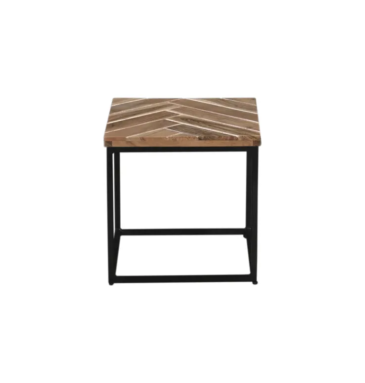 QUARTIER Beistelltisch 2er Set LUANDA Massivholz Akazie natur/schwarz