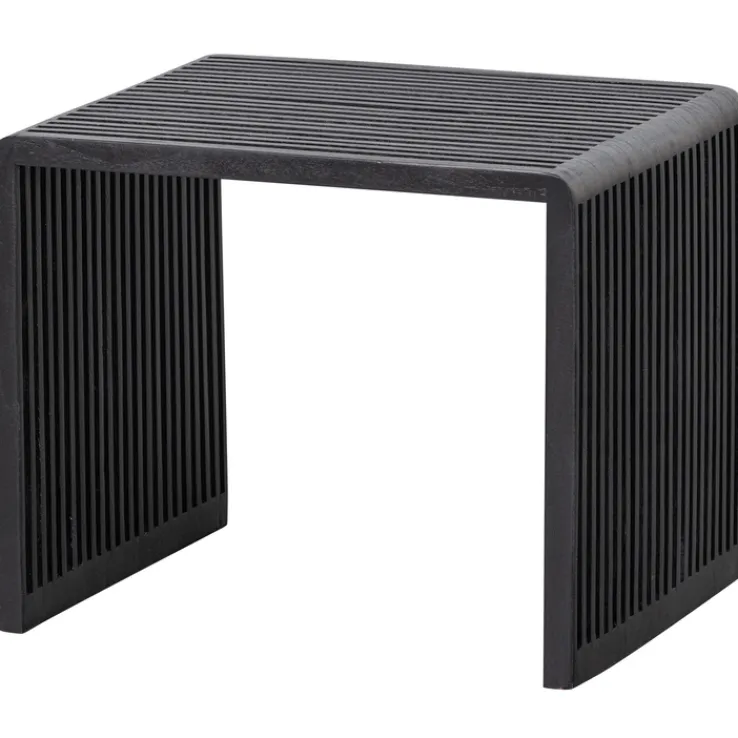 Beistelltisch 2er Set WILLA Teakholz schwarz