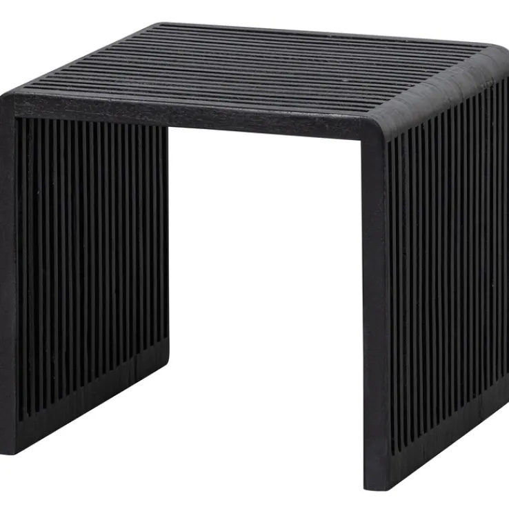 Beistelltisch 2er Set WILLA Teakholz schwarz