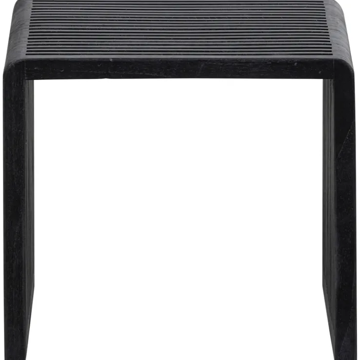 Beistelltisch 2er Set WILLA Teakholz schwarz