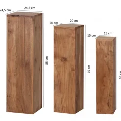 Beistelltisch 3er-Set Akazie braun