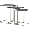 Beistelltisch FRELA 3-teilig schwarz silber