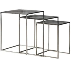 Beistelltisch FRELA 3-teilig schwarz silber