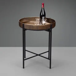 Beistelltisch JANE 48 x 60 cm goldfarbig/ schwarz