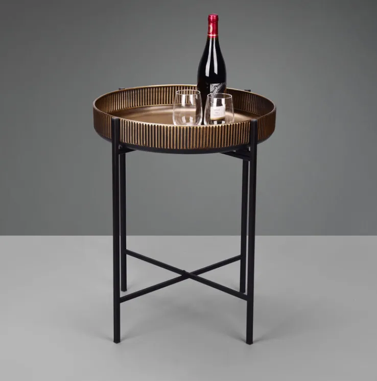 Beistelltisch JANE 48 x 60 cm goldfarbig/ schwarz