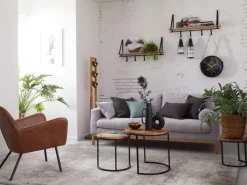 QUARTIER Beistelltisch JAY-JAY 3er Set braun/ schwarz